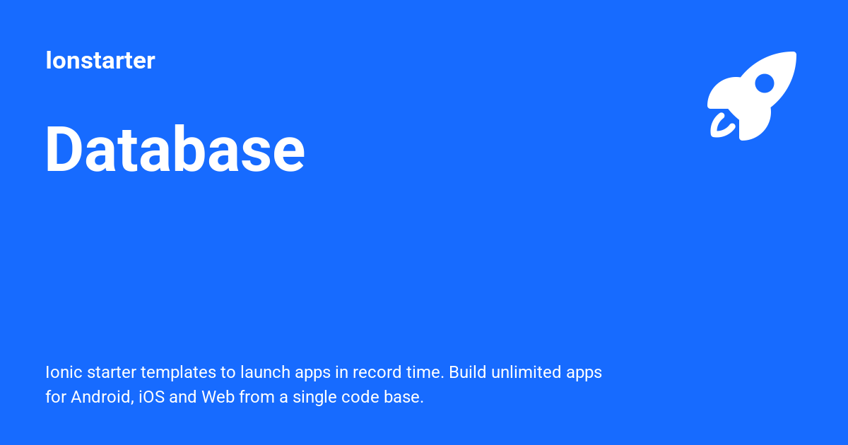 Database - Ionstarter